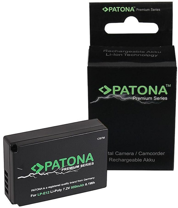 Actual product image Patona Battery LP-E12, 850 mAh / 7.2V (Rechargeable battery)