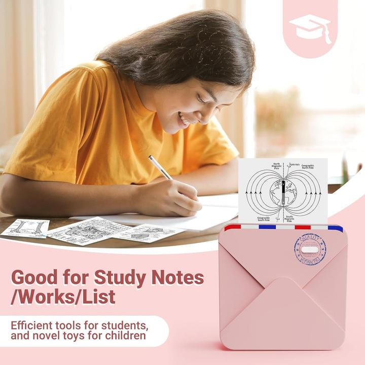 Produktbild Omezizy Mini Bluetooth-Thermodrucker für Smartphone (Thermodirekt, Schwarz-Weiss)