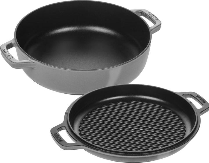 Actual product image Staub Set of 2 frying pans 26 cm grey (Pan set + pot set, Cast iron, 26 x 9 cm)