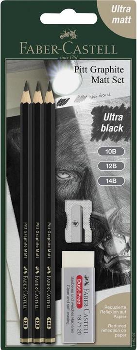 Image du produit Faber-Castell Crayon graph. Pitt Graphite Matt x3 set (12B, 14B, 10B, 3 x)