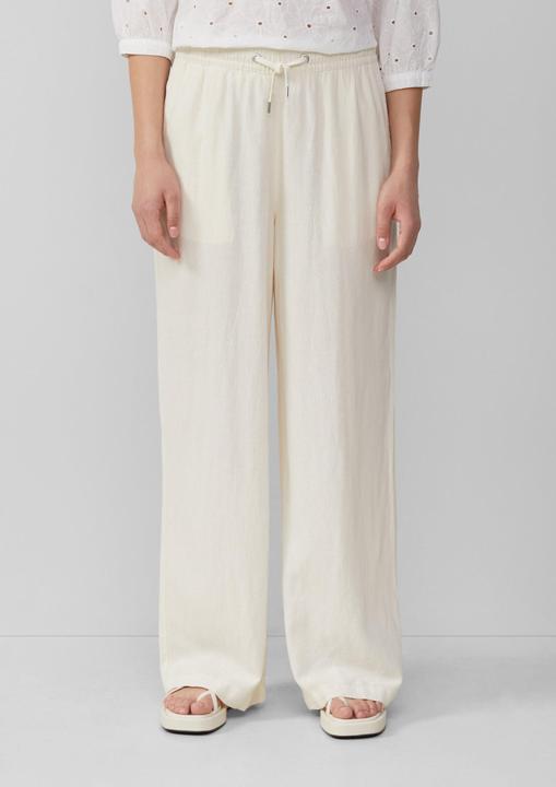 Actual product image S.Oliver Hose Leinenmixhose mit Gummizug und weitem Bein (W38/L32)