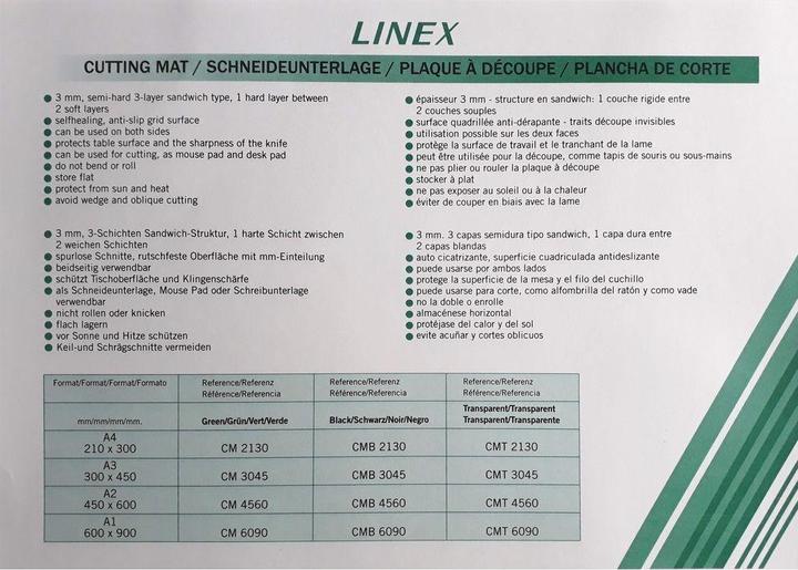Valeurs nutritives et ingrédients Linex Plaquette de coupe 3mm vert A2 (60 x 45 cm)