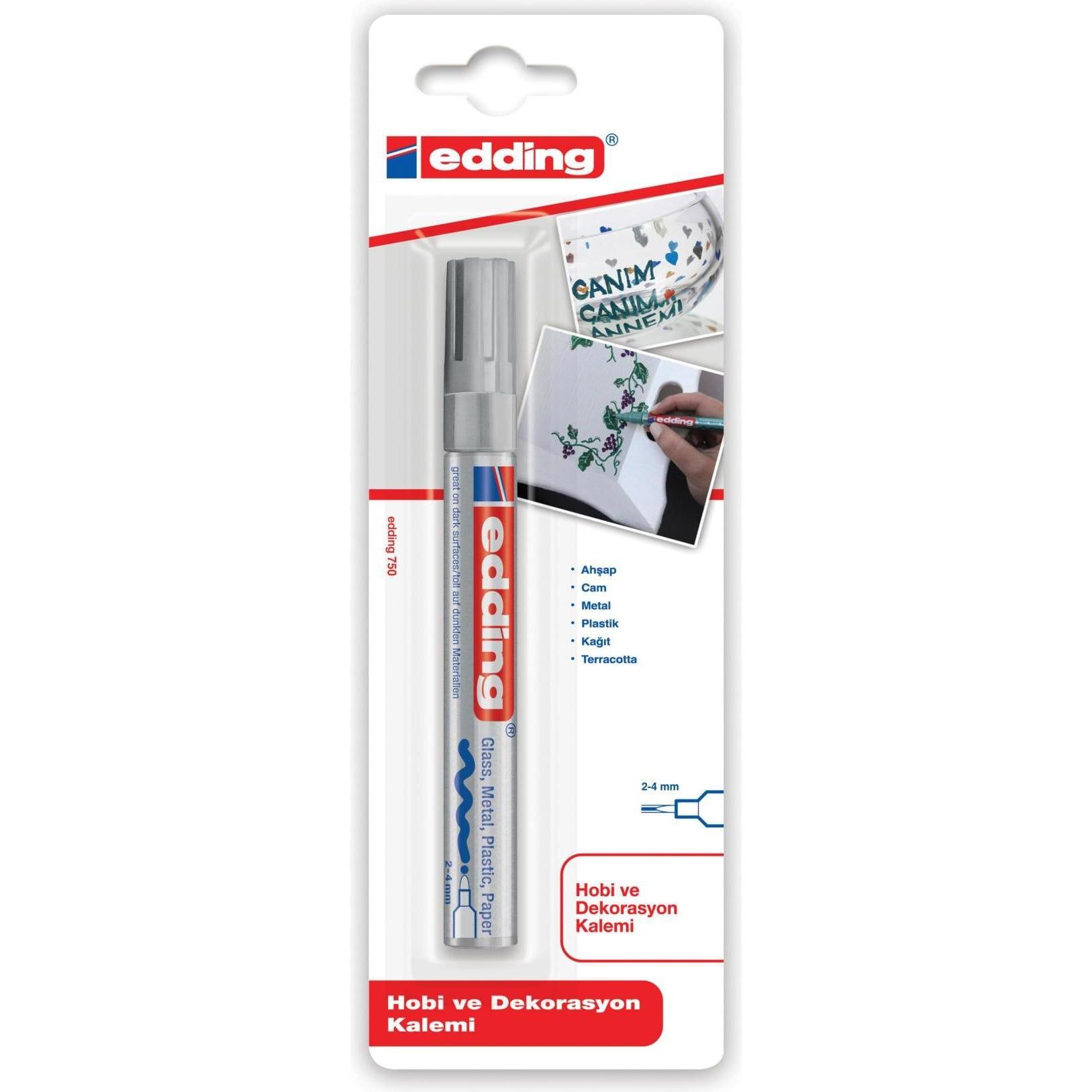 Edding, Marker, 750 Glanzlack-Marker (Silver, 2 mm, 1 x)
