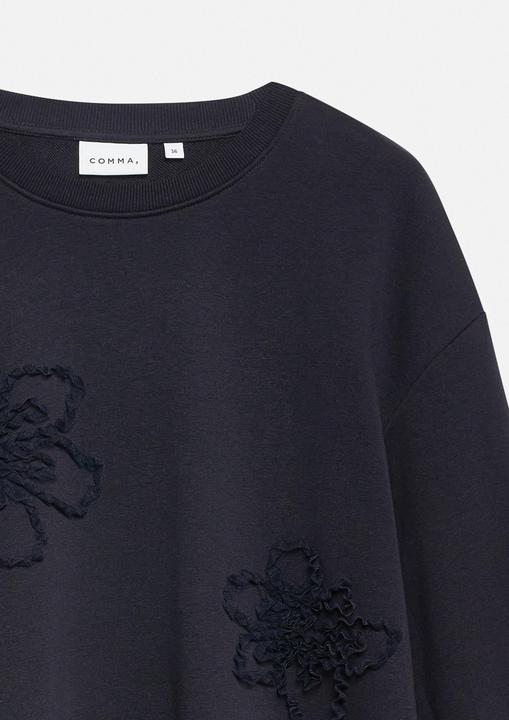 Produktbild Comma Sweatshirt Besticktes Sweatshirt mit geknitterten Blumenapplikationen (42)