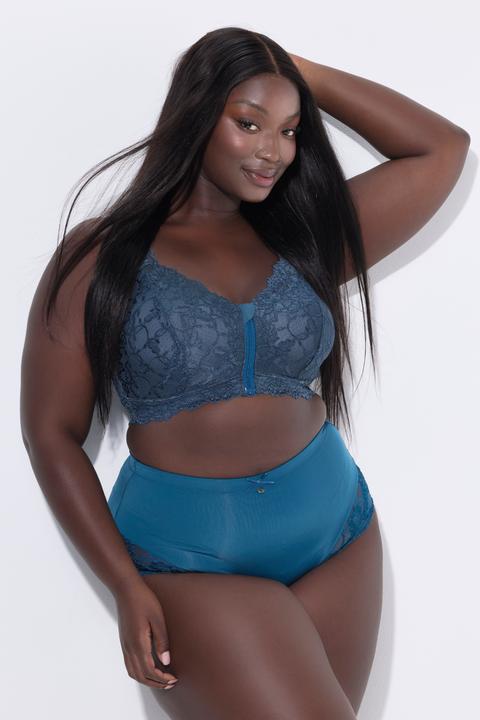 Actual product image Ulla Popken Lace Detail Stretch Microfiber High Rise Panty (62)