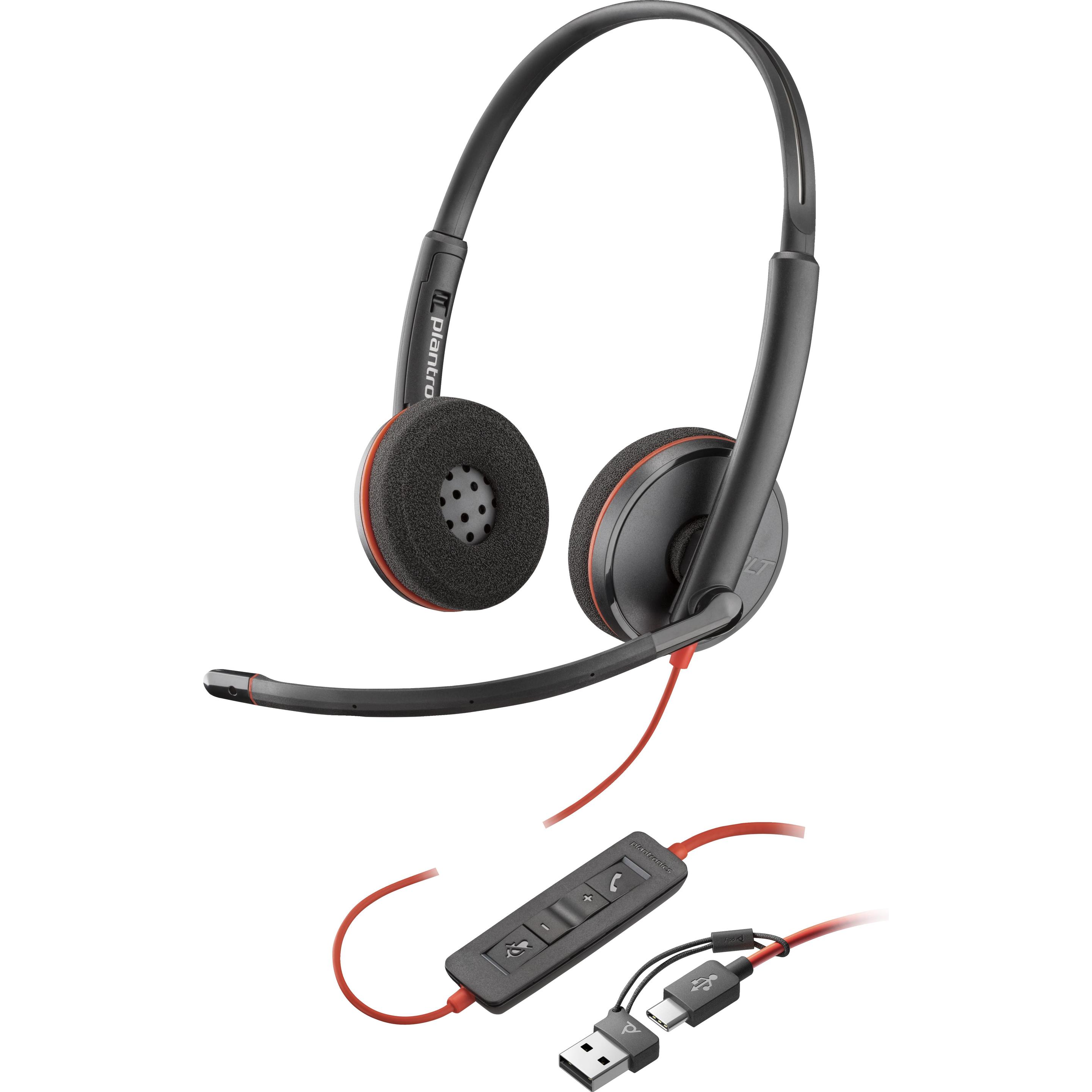 Poly BW 3220 STEREO USB-C HS (Kabelgebunden, USB-C), Office Headset, Schwarz