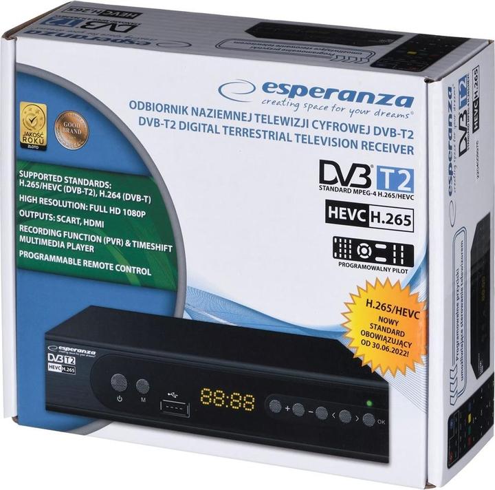 Productafbeelding Esperanza EV106P (DVB-T, DVB-T2, DVB-C, DVB-C/S2)
