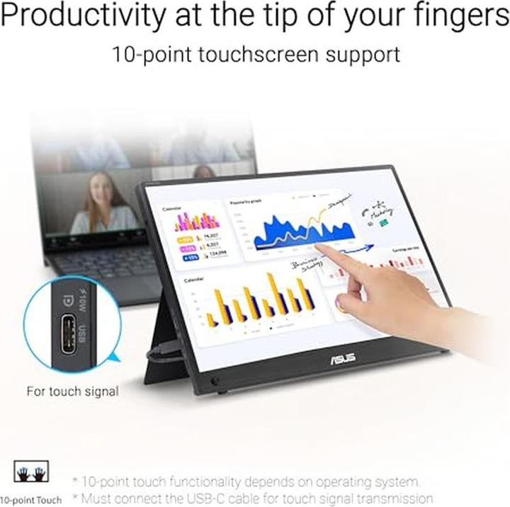 Actual product image ASUS ZenScreen MB16MTR (1920 x 1080 pixels, 15.60")