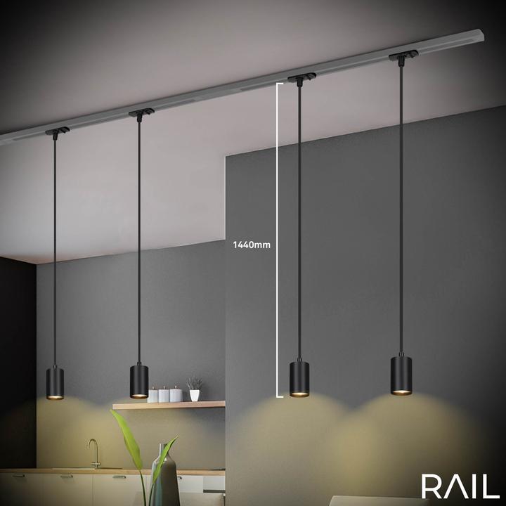 Immagine prodotto Briloner HV-Stromschienensystem - LED-Pendelleuchte, Schwarz, 1xGU10 exkl. Leuchtmittel (GU10)