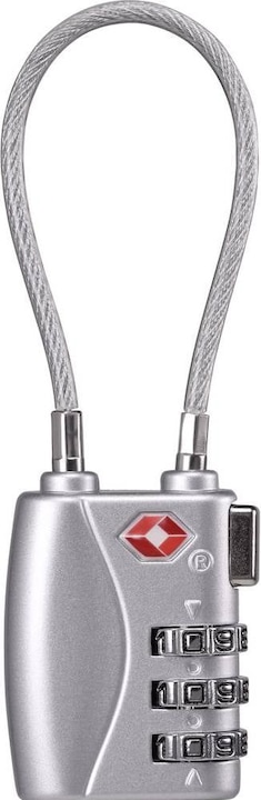 Sygonix SY-5044450 Kabelschloss 33 mm TSA Silber Zahlenschloss