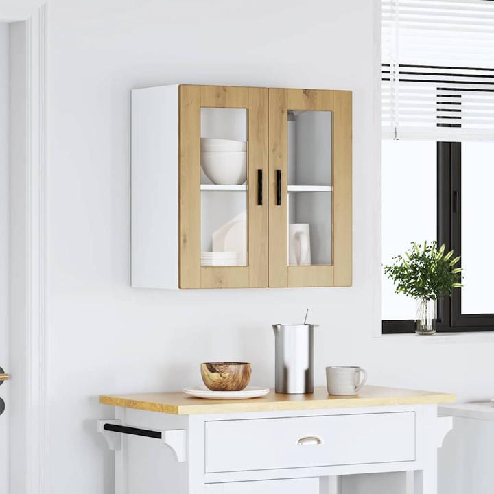 Immagine prodotto VidaXL Parete attrezzata per cucina con anta in vetro Porto Artisan in rovere Parete attrezzata per cucina (60 x 31 x 60 cm)