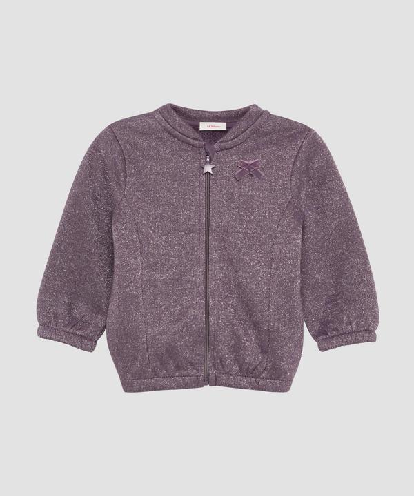 Produktbild S.Oliver Sweatshirt Jacke Glitzernde Sweatjacke mit Sternchen-Reissverschluss (92)