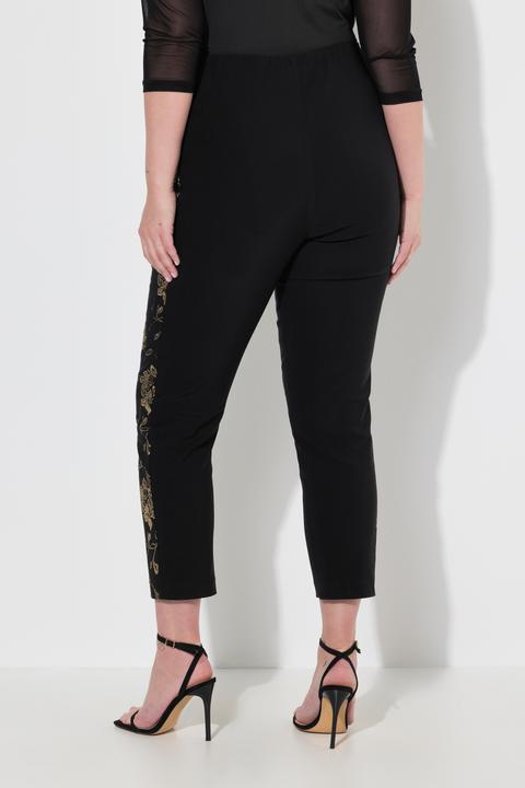 Image du produit Miamoda Pantalon en bengaline, jambe étroite, imprimé doré (54)