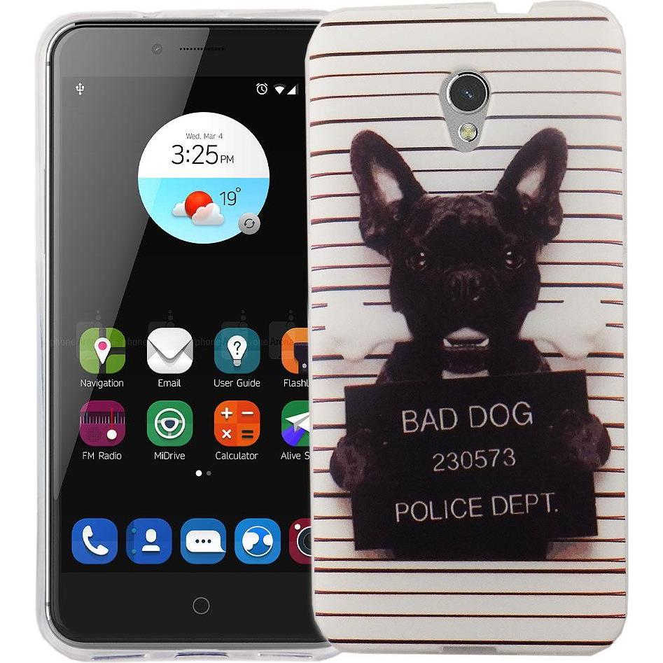 König Design Handy Hülle für ZTE Blade V7 Böser Hund Tasche Case Cover Motiv Slim TPU Bumper (ZTE Blade V7), Smartphone ...