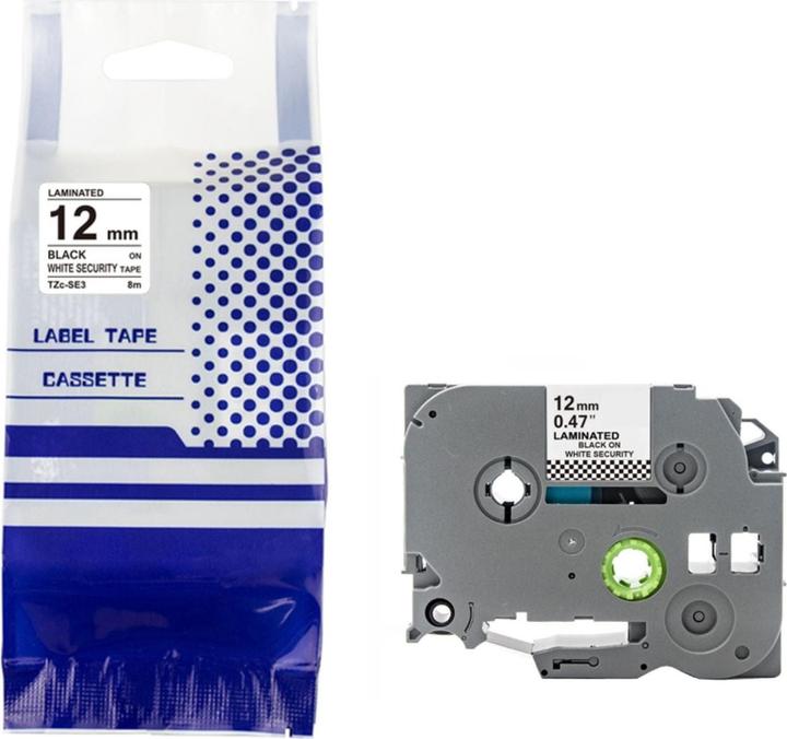 Produktbild Hermex Alternatives Siegelband zu Brother Tze-SE3 Etiketten Beschriftungsband (1.20 cm, Weiss)