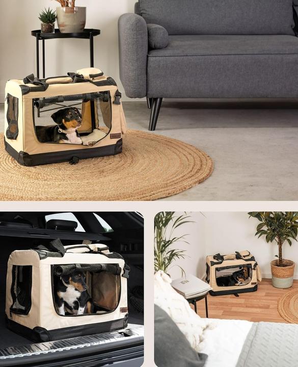 Actual product image Ionto Dog carrier (Beige, S) (Cat, Dog, Foldable, Breathable, Washable)