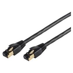 Shiverpeaks BASIC-S Patchkabel, Kat. 8, F/FTP, 15,0 m schwarz, RJ45 Stecker (F/FTP, CAT8.1, 15 m), Netzwerkkabel