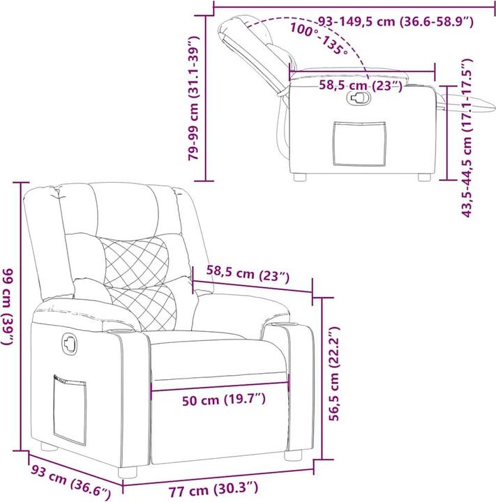 Produktbild vidaXL Relaxsessel Braun Stoff