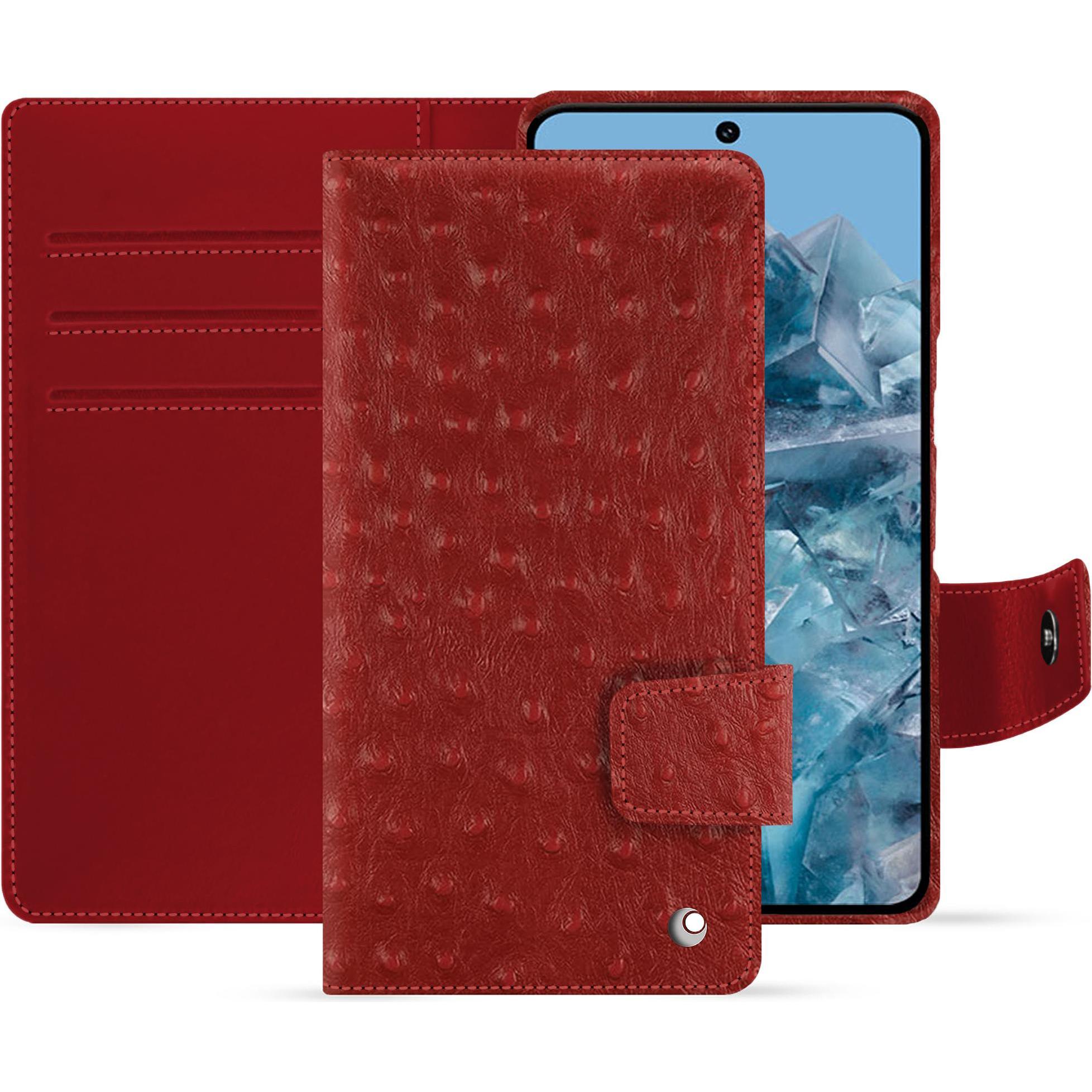 Noreve Lederschutzhülle Google Pixel 8 Pro (Google Pixel 8 Pro), Smartphone Hülle, Rot