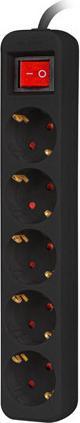 Actual product image Lanberg PS1-05F-0300-BK Extension Cable 5 AC Outputs Indoor (5x, CEE 7/4, 3 m)
