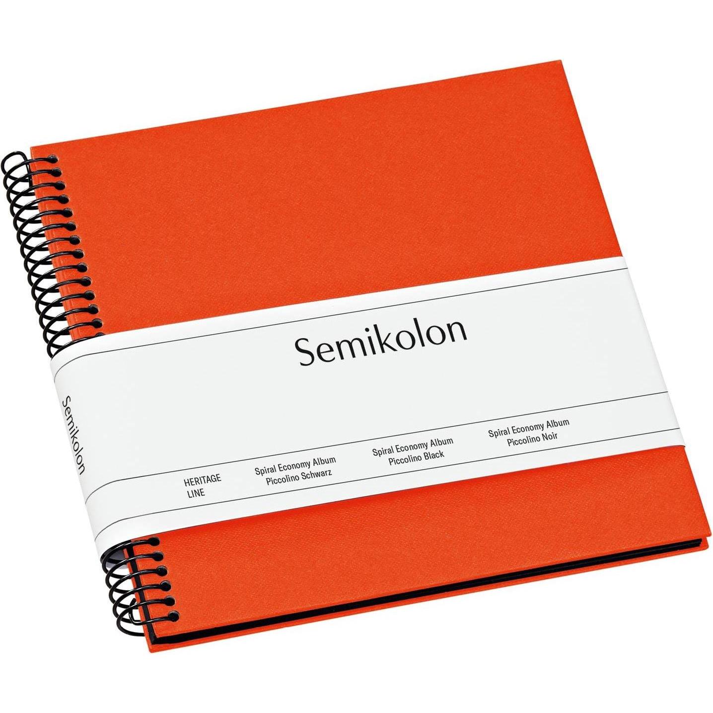 Semikolon, Fotoalbum, Fotoalbum 17 x 17 cm Orange, 20 schwarze Seiten (9 x 13 cm, 10 x 15 cm)