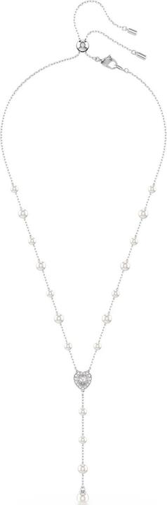 Image du produit Swarovski x Ariana Grande Y Halskette Kristallperle Verschiedene Schliffe Herz Weiss Rhodiniert (Métal Swarovski)