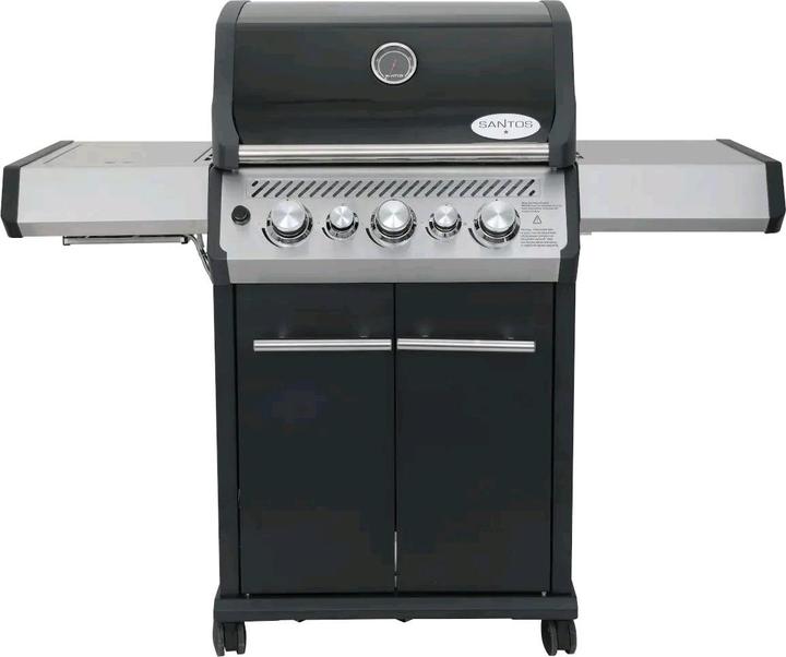 Actual product image Santos S S318 Gas barbecue side and rear burnerBlack incl rotating spit, grate lifter (10.50 kW)
