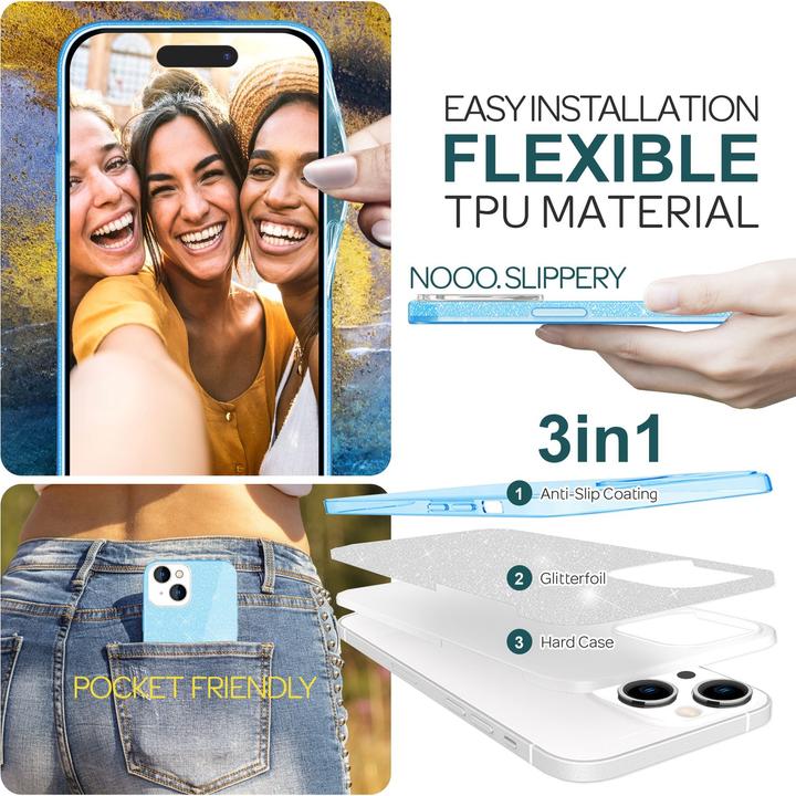 Produktbild Nalia Glitzer Hülle (Apple iPhone 15)