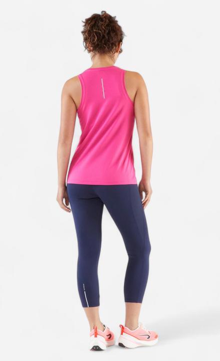Actual product image Kiprun Lauftights 3/4 Damen atmungsaktiv - Run 500 Comfort marineblau (W28/L31)