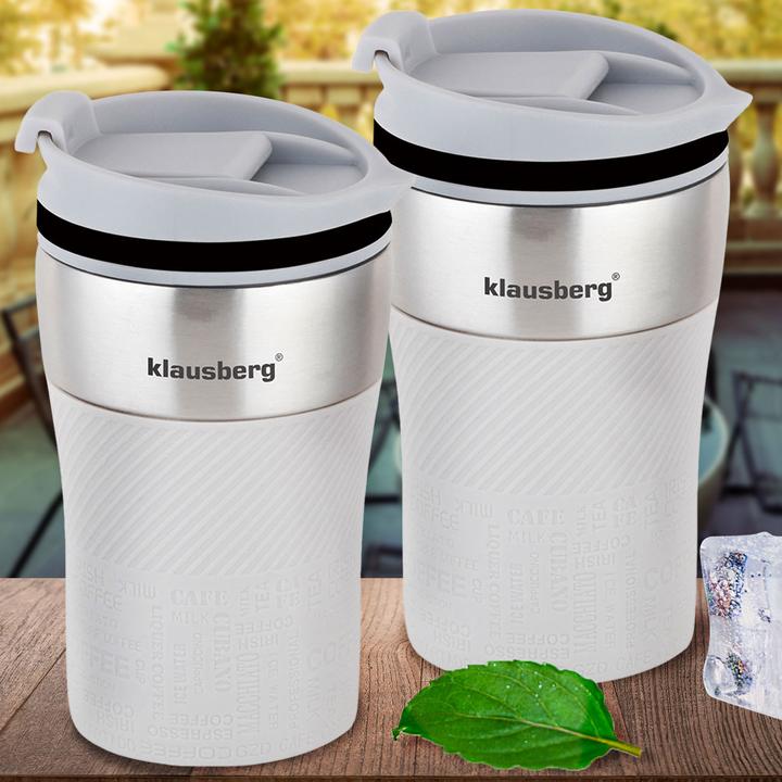 Produktbild Klausberg 2er-Set Doppelwandiger Thermobecher, 280ml, beige (0.28 l)