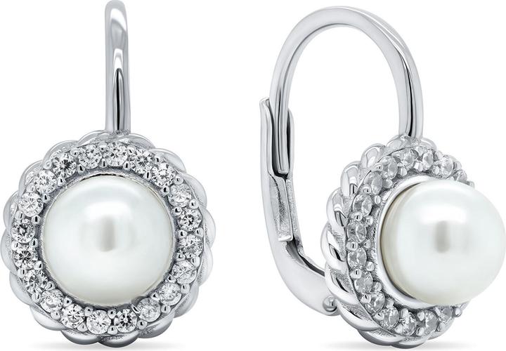 Image du produit Brilio Silver - Boucles d'oreilles élégantes en argent avec perles EA229W