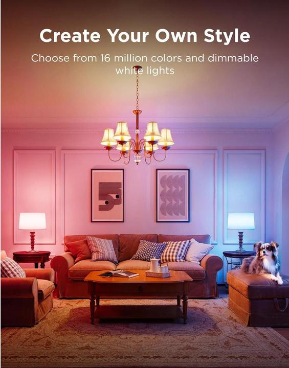 Actual product image Govee Smart Light Bulb E14, RGBWW, CRI groesser als (E14, 5 W, 450 lm, 1 x, F)