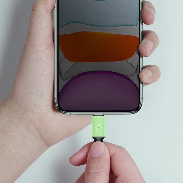 Actual product image Usams Cable U52 USB-C 2A Fast Charge 1m purpurowy/purple SJ436USB04 (US-SJ436) (1 m, USB 3.2 Gen 1)