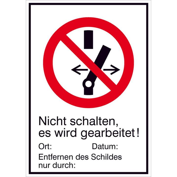 Produktbild SafetyMarking Kombischild Nicht schalten es wird gearbeitet 13.