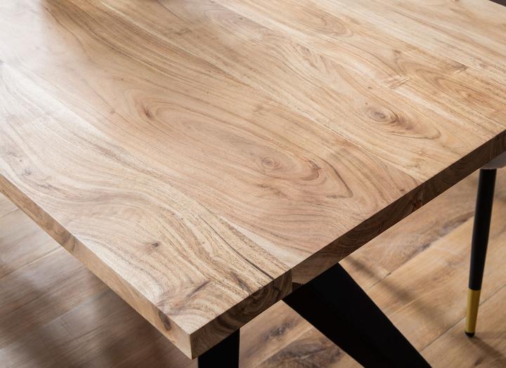 Produktbild FineBuy Schreibtisch Akazie Massivholz Bürotisch Computertisch Industrial Gross (100 x 200 x 76 cm)