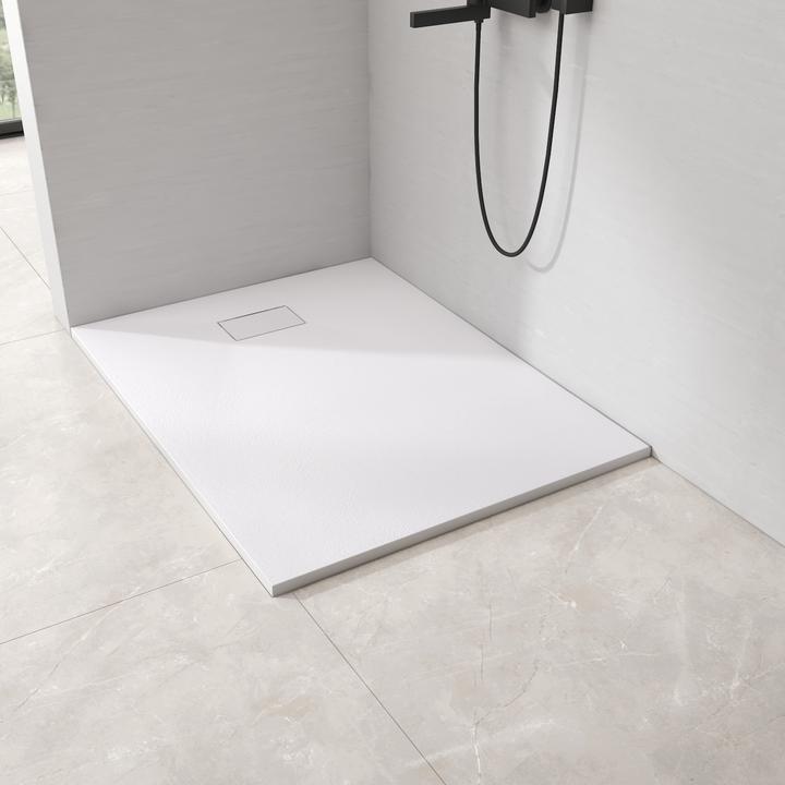 Actual product image Emke SMC Shower Tray, 90x120cm, Rectangular, Easy-Care and Slip-Resistant, Easy Installation, White
