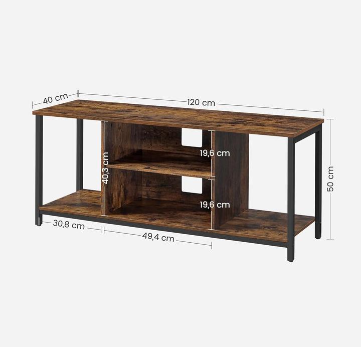 Produktbild Songmics TV-Schrank Industrie-Design vintagebraun Holz (120 x 40 x 50 cm)