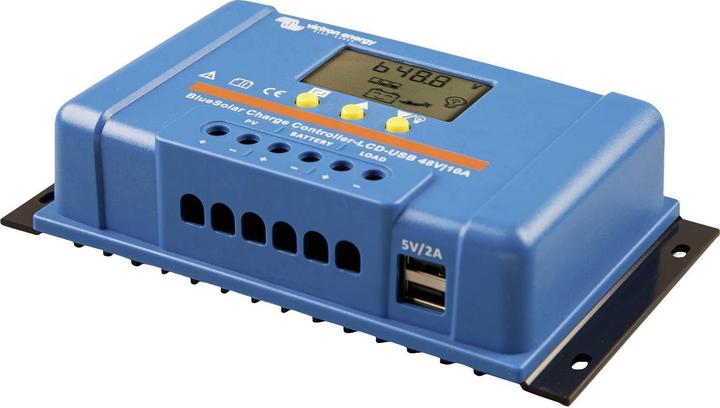 Actual product image Victron Energy Blue-Solar PWM LCD&USB Charge Controller PWM 12 V, 24 V, 48V 10A