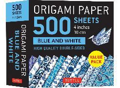 Actual product image Origami Paper 500 Sheets Blue and White (500x)