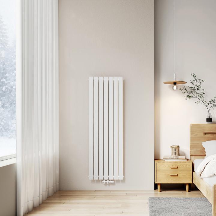 Produktbild Emke Heizkörper, Flachheizkörper mit Zentralanschluss, Weiss 160x53cm 991W Einlagig (991 W)