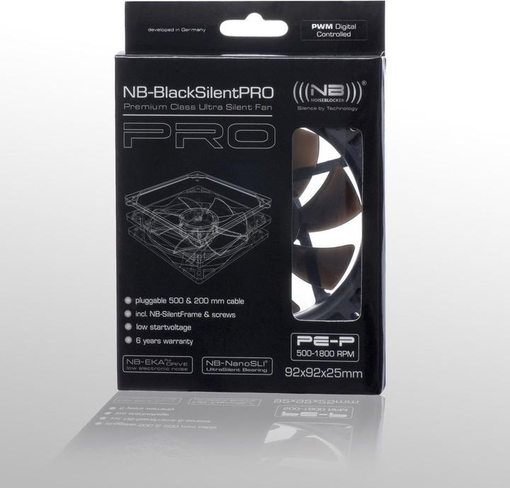 Actual product image Noiseblocker BlackSilentPro-Series PE-P (92 mm, 1 x)