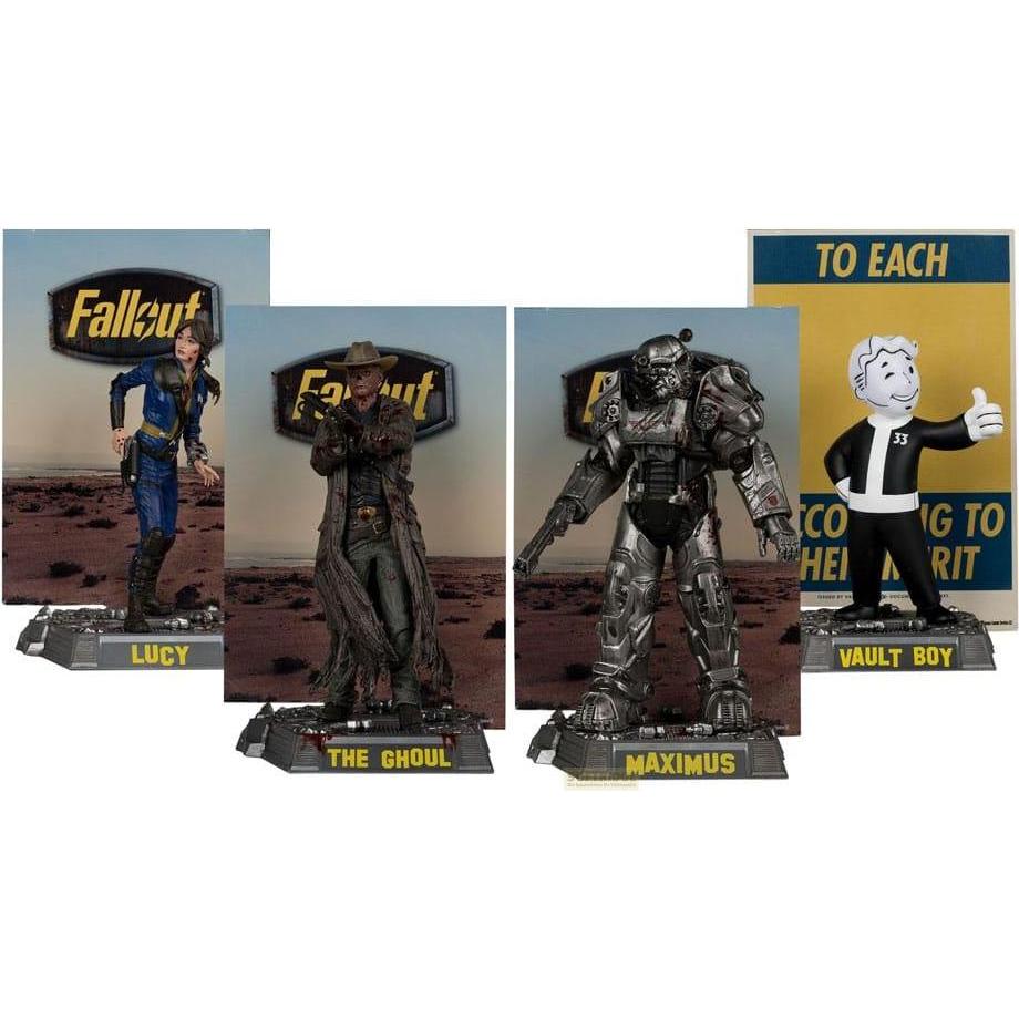 McFarlane Fallout Movie Maniacs PVC Statuen 4er-Pack Lucy, Maximus, The Ghoul & Vault Boy 15 cm