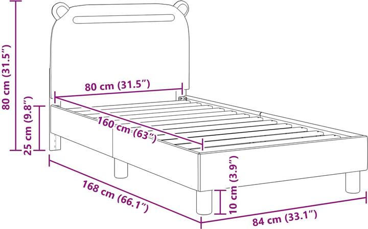 Image du produit vidaXL Moderner Bettrahmen (80 x 160 cm)
