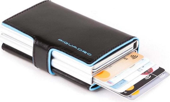 Actual product image Piquadro Blue Square - Double credit card case with sliding system