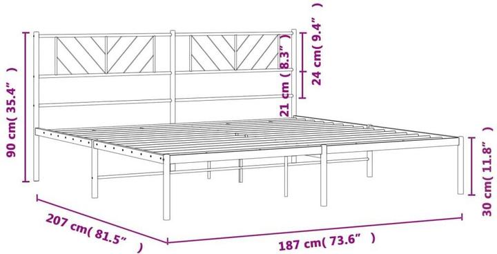 Produktbild vidaXL Metall Bettgestell (180 x 200 cm)