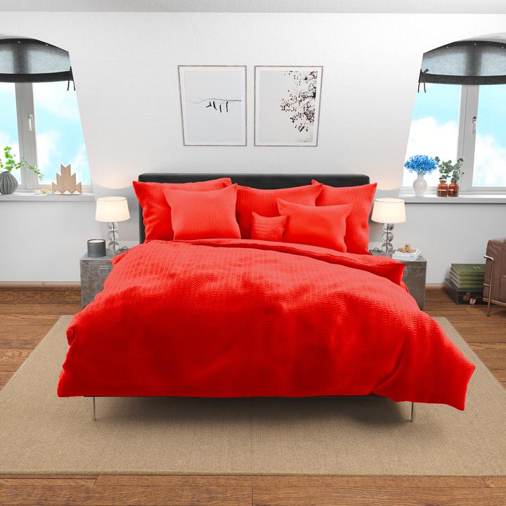 Immagine prodotto Lotus Bettwaren Biancheria da letto in raso Seersucker uni (Copripiumino, 160 x 240 cm)