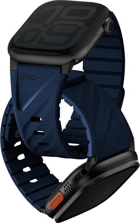 Produktbild Uniq Strap Fluo for Apple Watch 49/46/45/44/42/41/40mm Magnetic blue (Edelstahl, Silikon, Kunststoff)