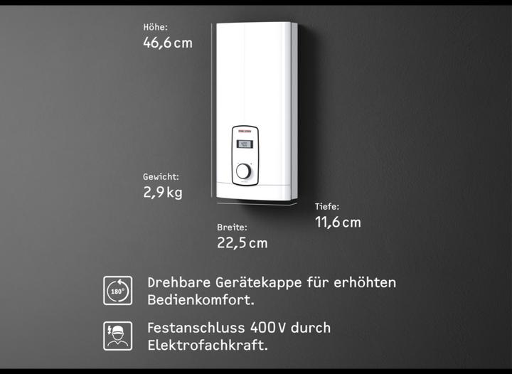 Actual product image Stiebel Eltron DHB-E 18/21/24 LCD Electronic instantaneous water heater, temperature accurate to the degree thanks