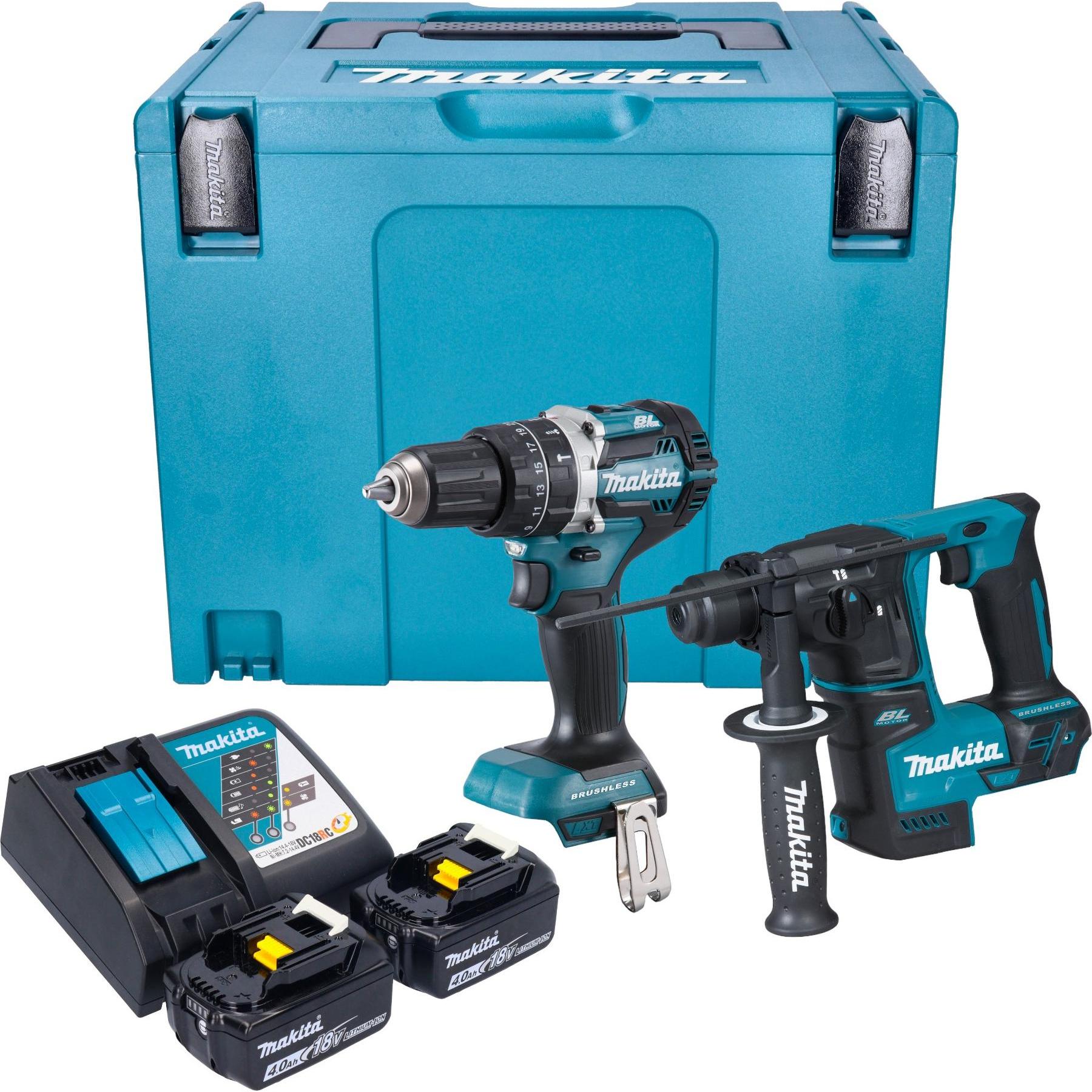 Thumbnail - Makita, Bohrmaschine + Akkuschrauber, DLX 2278 RMJ Akku Kombo Kit + DHP 484 Schlagbohrschrauber 54 Nm + DHR 171 Bohrhamm...