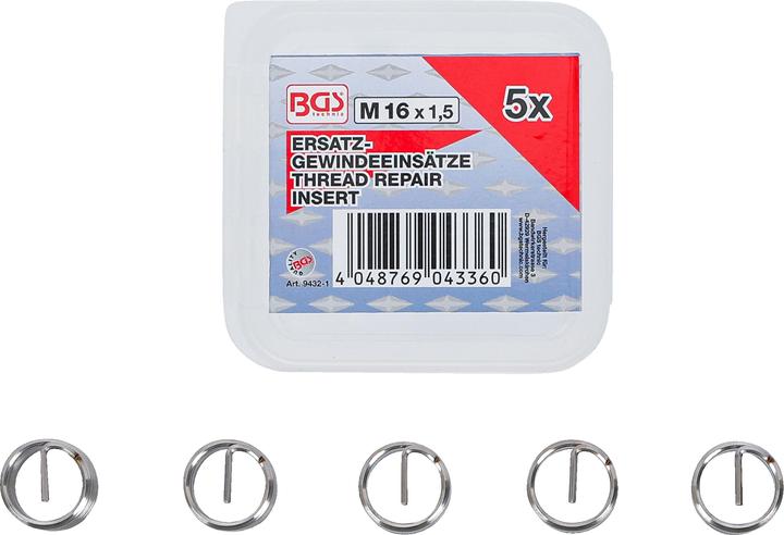 Image du produit BGS Inserts taraudés M16 x 1,5 mm 5 pièces